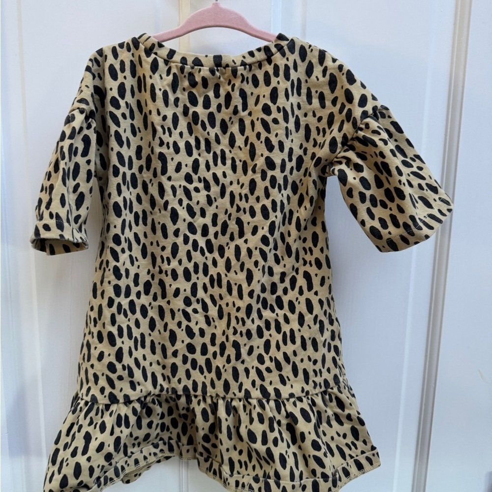 Crewcuts Girls Size 4 Tan and Black Leopard Print 3/4 Sleeve Top Blouse Shirt - Picture 6 of 6
